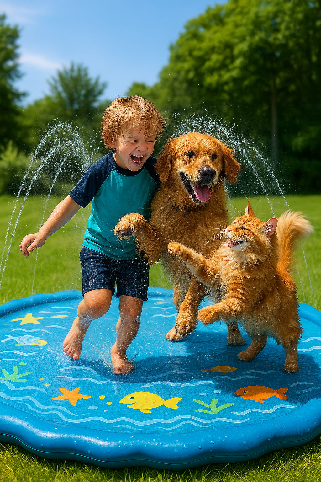 Tappeto Acqua Splash! Fresco divertimento per bambini e animali